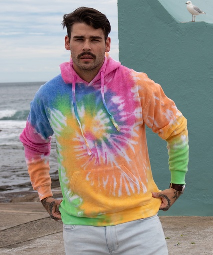 [TD31MRBOWS] Rainbow tie-dye hoodie (Rainbow, S)