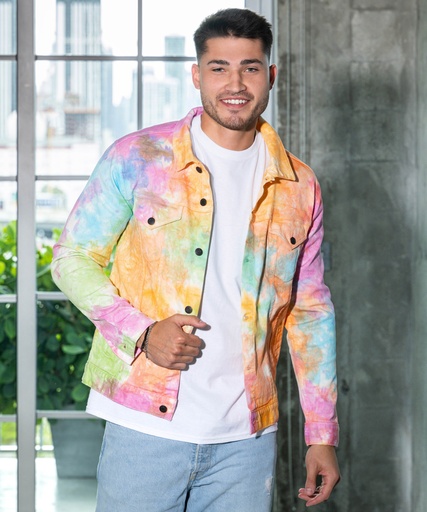 [TD32MLAGOS] Tie-dye denim jacket (Lagoon, S)