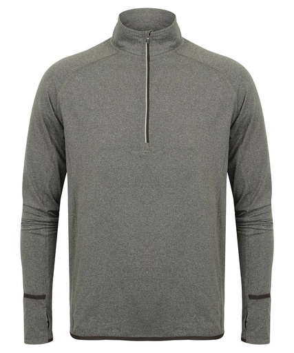 [TL562GMARXS] Grey Marl, XS (Long-sleeved ¼ zip top) 