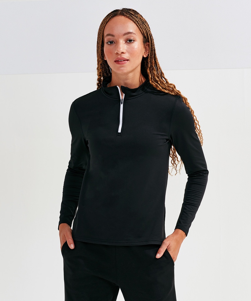 Womenís TriDriÆ recycled long sleeve brushed back º zip top