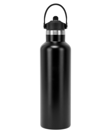 [TR700BLAC] TriDriÆ Vacuum sports water bottle with flip-up straw (Black)