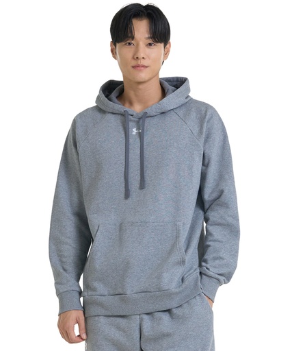 [UA048BKWHS] UA Rival fleece hoodie (Black/White, S)