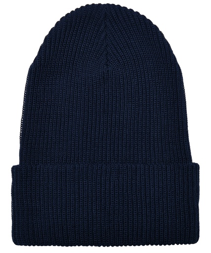 [YP191NAVY] Recycled yarn ribbed knit beanie (1504RY) (Navy)