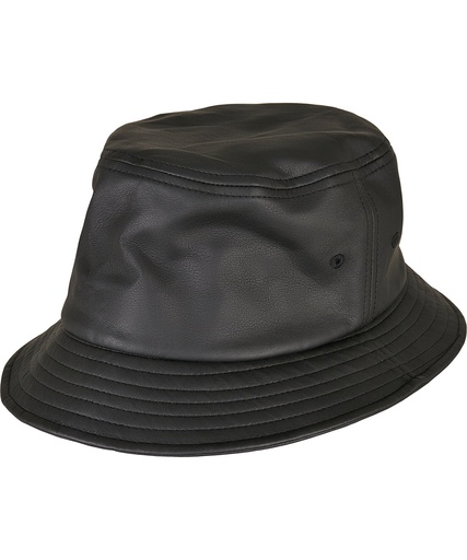 [YP201BLAC] Imitation leather bucket hat (5003IL)