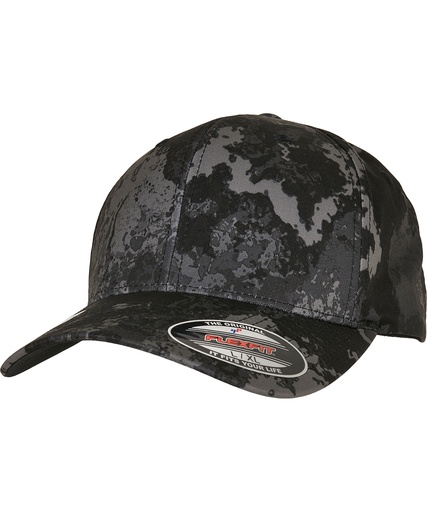 [YP224POBK] Flexfit Veil Camoô cap (6277VC) (Poseidon Black, One Size)