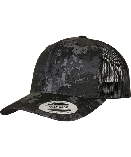 [YP239PBLA] YP ClassicsÆ Veil Camoô retro trucker cap (6606VC) (Poseidon Black)