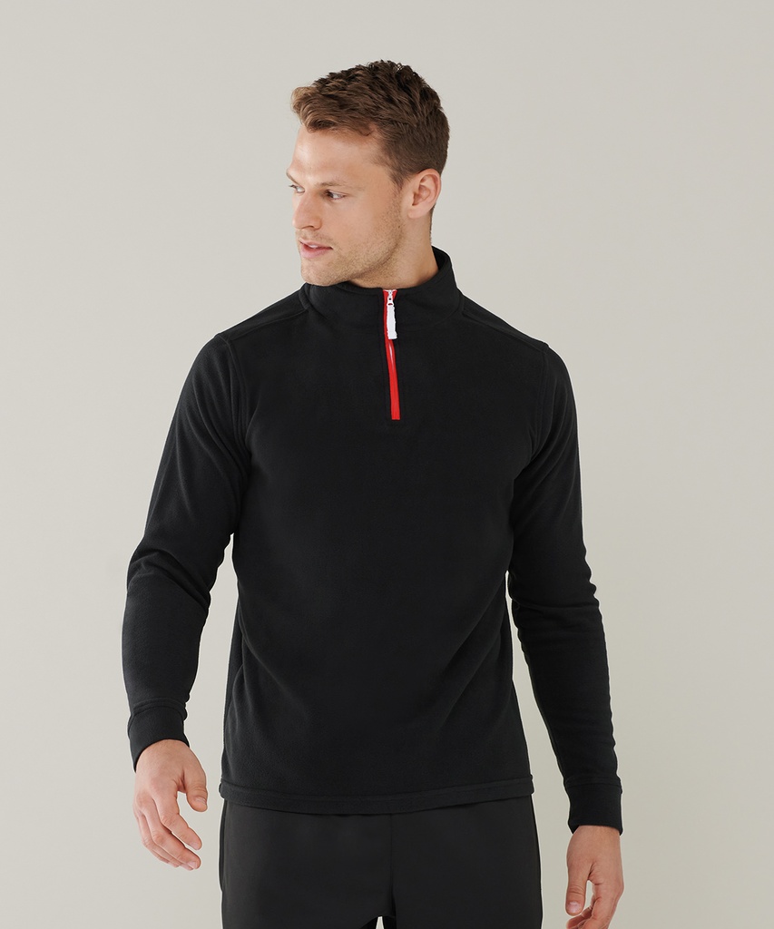 º zip long sleeve fleece piped