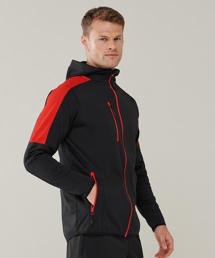 [LV622BKRDXS] Active softshell jacket (Black/Red, XS)