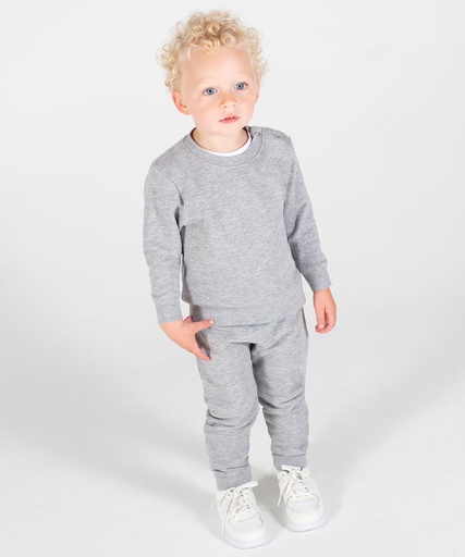 [LW06THGRE2436] Crew neck sweatshirt with shoulder poppers (Heather Grey, 24/36 Months)