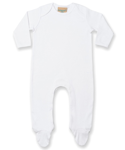 [LW53TWHWH03] Contrast long sleeve sleepsuit (White/White, 0/3 Months)