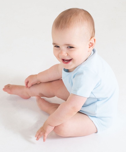 [LW55TWHIT03] Short-sleeved bodysuit with envelope neck opening (White, 0/3 Months)