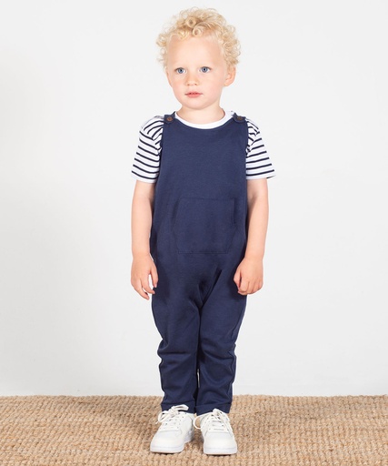 [LW651NAVY2436] Organic cotton dungaree (Navy, 24/36 Months)