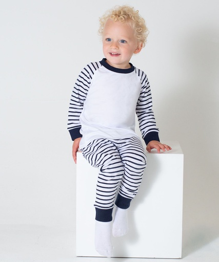 [LW72TNYWH2436] Striped pyjamas (Navy Stripe/White, 24/36 Months)